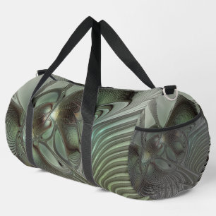 Abstraktes Olive Sage Green Grau Fraktal Art Fanta Duffle Bag