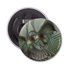 Abstraktes Olive Sage Green Grau Fraktal Art Fanta Flaschenöffner
