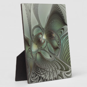 Abstraktes Olive Sage Green Grau Fraktal Art Fanta Fotoplatte