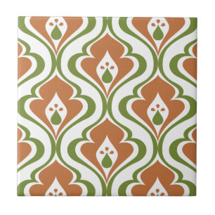 Abstraktes Olivenrost Retro Vintage Dekoratives DI Fliese