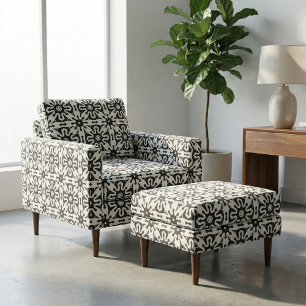 Abstraktes Op Art Black und White Geometric Muster Stoff