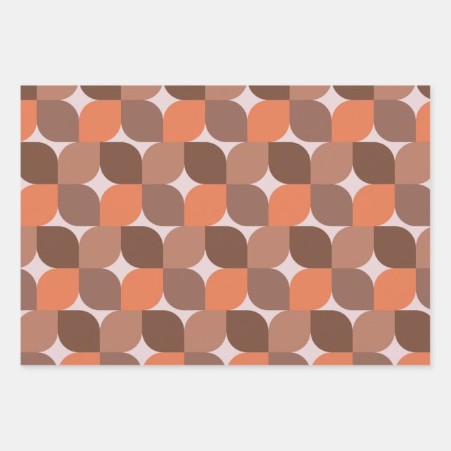 Abstraktes Orange Brown aus dem Mittelalter Geschenkpapier Set (Vorderseite)