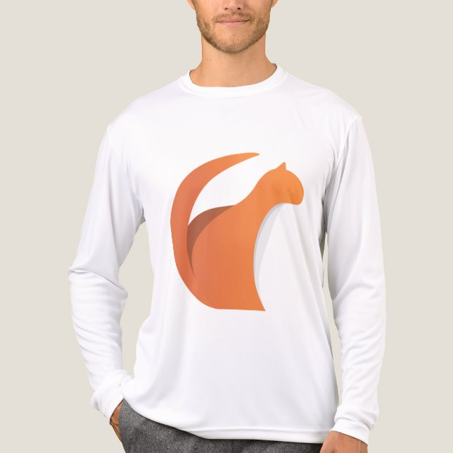 Abstraktes Orange Fox Silhouette Logo Tri-Blend Shirt (Vorderseite)