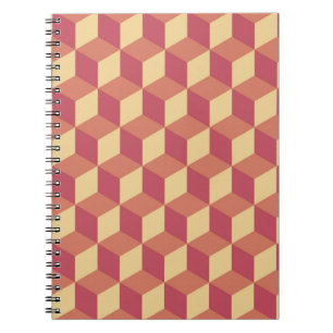 Abstraktes Orange Red Cube Muster Notizblock