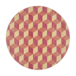 Abstraktes Orange Red Cube Muster Schneidebrett