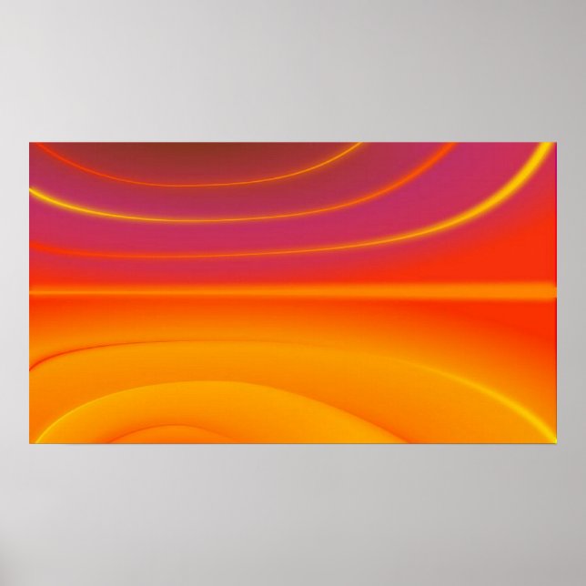 Abstraktes Orange Swirl Poster (Vorne)