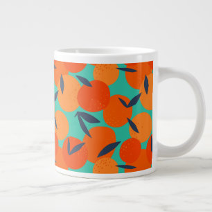 Abstraktes Orangenfruchtmuster Jumbo-Tasse