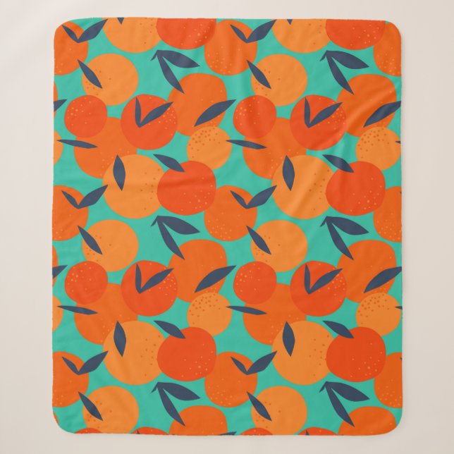 Abstraktes Orangenfruchtmuster Sherpadecke (Vorderseite)