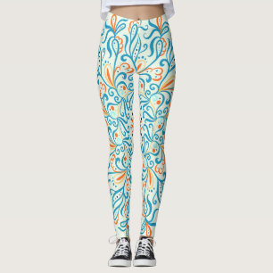 Abstraktes Ornament Keramikfliesenmuster Leggings