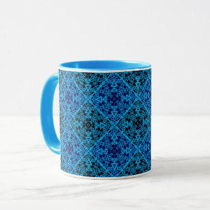 Abstraktes ornamentales dekoratives Dekor blau sch Tasse