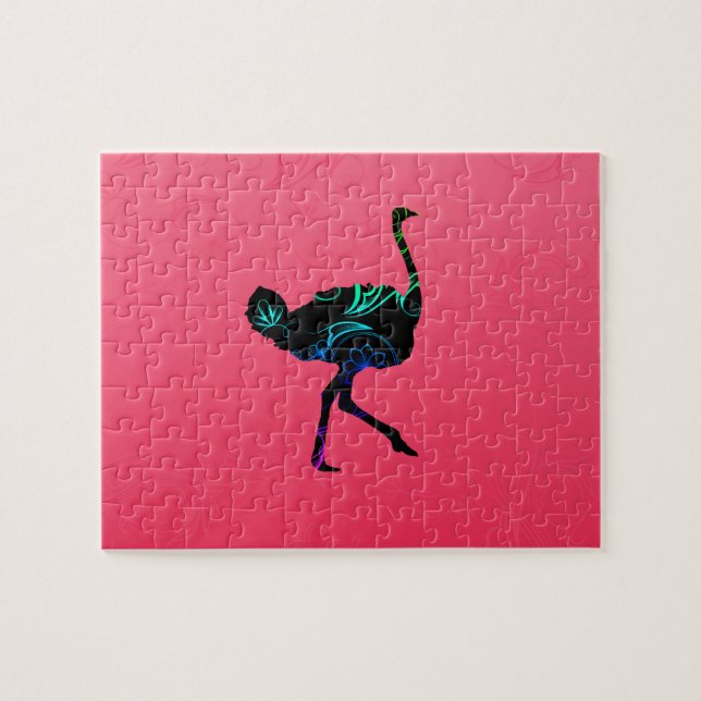 Abstraktes Ostrich Foto Puzzle (Horizontal)