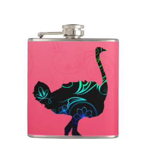 Abstraktes Ostrich-Vinyl eingewickelte Flasche Flachmann