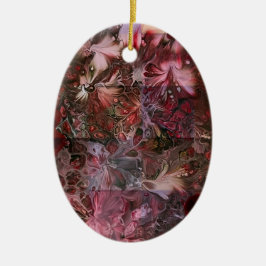 Abstraktes oval Weihnachtsschmuckstück - einfache Keramik Ornament