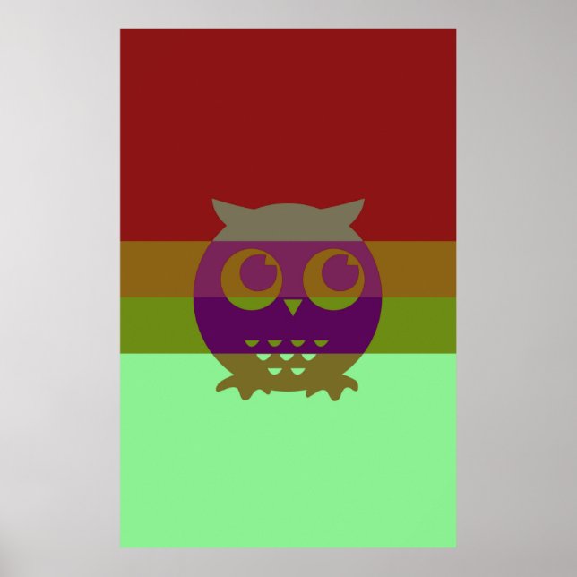 Abstraktes Owl Poster (Vorne)