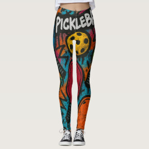Abstraktes Paddle Ball Grafik drucken in Picklebal Leggings