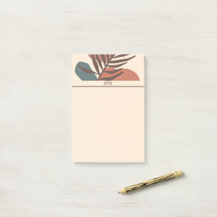 Abstraktes Palapblätterminimalistisches Kunstmonog Post-it Klebezettel