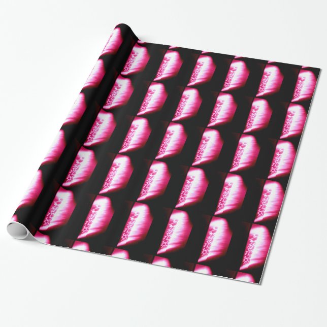 abstraktes Papier in Rosa und Schwarz Geschenkpapier (Ungerollt)
