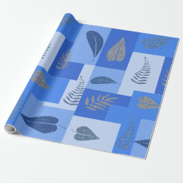 Abstraktes Papier mit blauem Leder Geschenkpapier