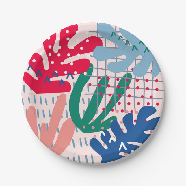 Abstraktes Papierpapier, rosa Teller (Vorderseite)