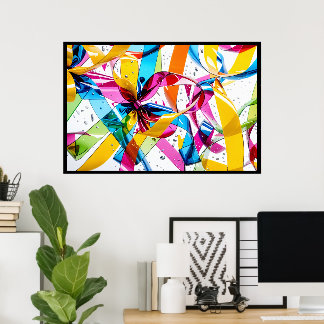 Abstraktes Party aus Band Waves volumetric Bold Po Poster