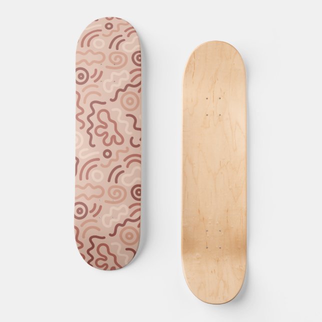 Abstraktes Party-Doodle-Muster Skateboard (Vorderseite)