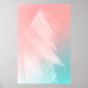 ABSTRAKTES PASTEL UND BLAUE ILLUSTRATION POSTER