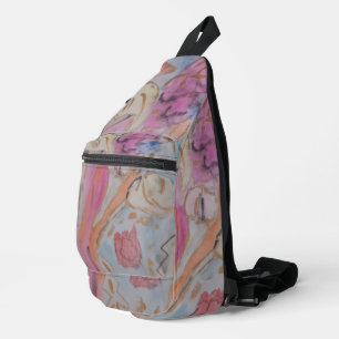 Abstraktes Pastell-Blumenmuster Crossbody Bag