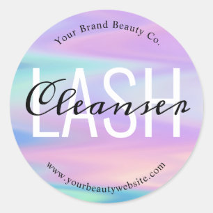 Abstraktes Pastell Eyelash Extension Cleanser Prod Runder Aufkleber