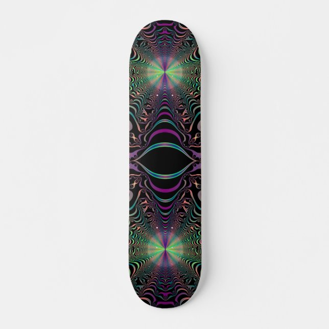 Abstraktes Pastell Fraktal-Webskateboard Skateboard (Vorne)