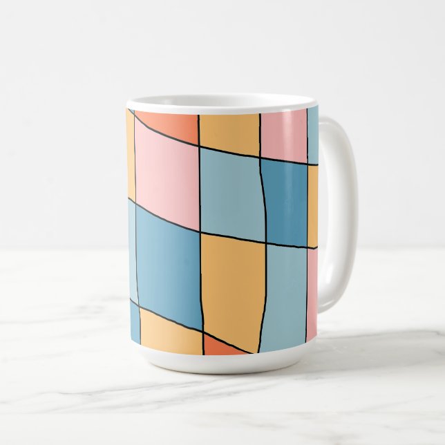Abstraktes Pastell-Geometrisches Muster Tasse (VorderseiteRechts)