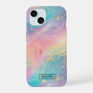 Abstraktes Pastell-Glitter-Nahtloses Muster iPhone 15 Hülle