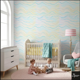 Abstraktes Pastell-Wasserfarben-Wellen-Nahtloses M Tapete