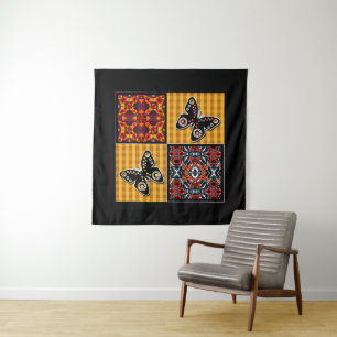 Abstraktes Patchwork-Quilting Retro-Vintage-Muster Wandteppich