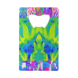 Abstraktes Patchwork Sonnenblumengarten Collage Geldbeutel Flaschenöffner