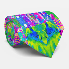 Abstraktes Patchwork Sonnenblumengarten Collage Krawatte