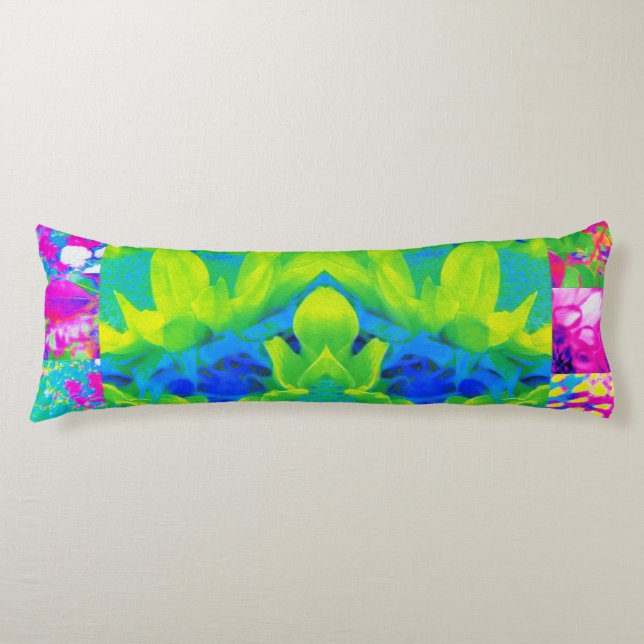 Abstraktes Patchwork Sonnenblumengarten Collage Seitenschläferkissen (Vorderseite)