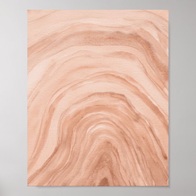 Abstraktes Peach Agate II Watercolor Art Poster (Vorne)