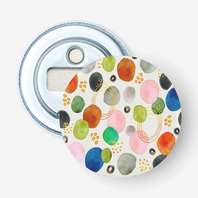 Abstraktes Pebble Gold Glitzer Art Flaschenöffner (Vorderseite)