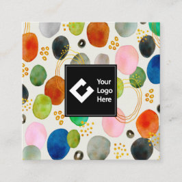 Abstraktes Pebble Gold Glitzer Kunst, Dichtung und Quadratische Visitenkarte