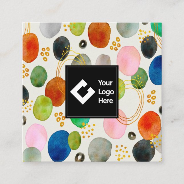 Abstraktes Pebble Gold Glitzer Kunst, Dichtung und Quadratische Visitenkarte (Vorderseite)