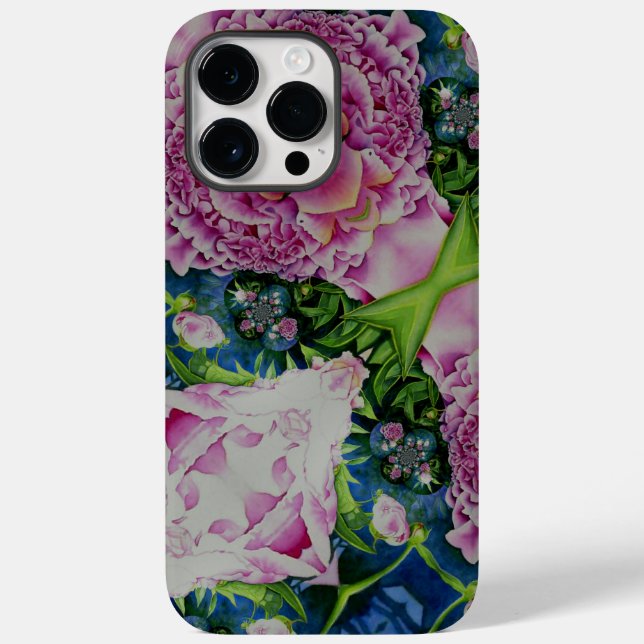 Abstraktes Peony Aquarell Boho Retro Case-Mate iPhone Hülle (Rückseite)