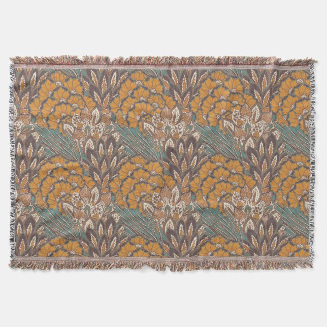 Abstraktes Pfau-Feder-Muster Decke (Vorderseite)