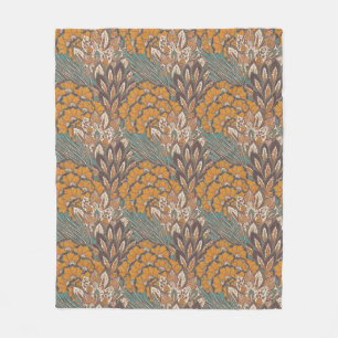 Abstraktes Pfau-Feder-Muster Fleecedecke