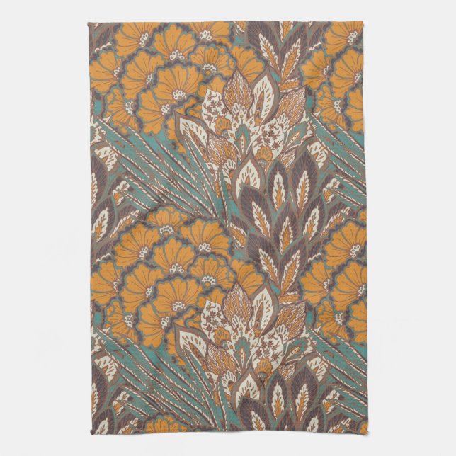 Abstraktes Pfau-Feder-Muster Geschirrtuch (Vertikal)