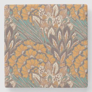 Abstraktes Pfau-Feder-Muster Steinuntersetzer