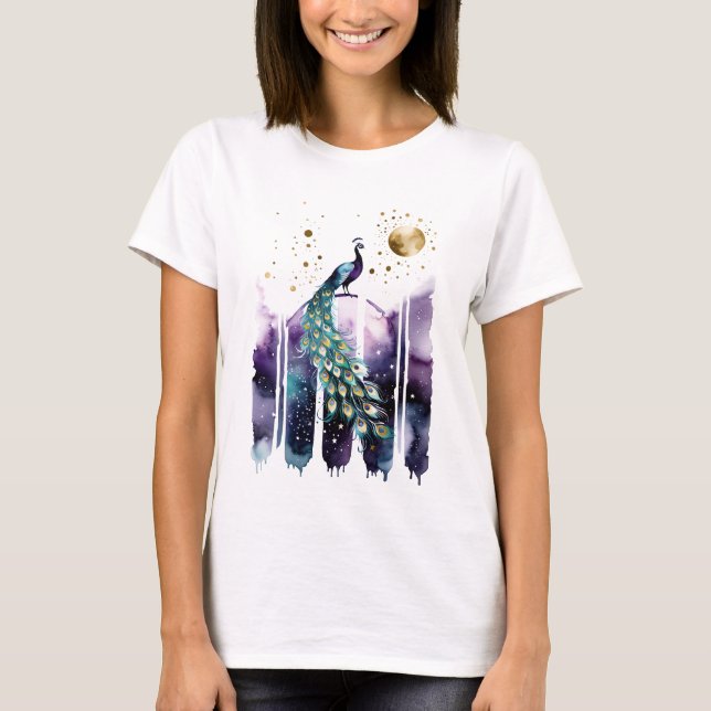 Abstraktes Pfau T-Shirt (Vorderseite)