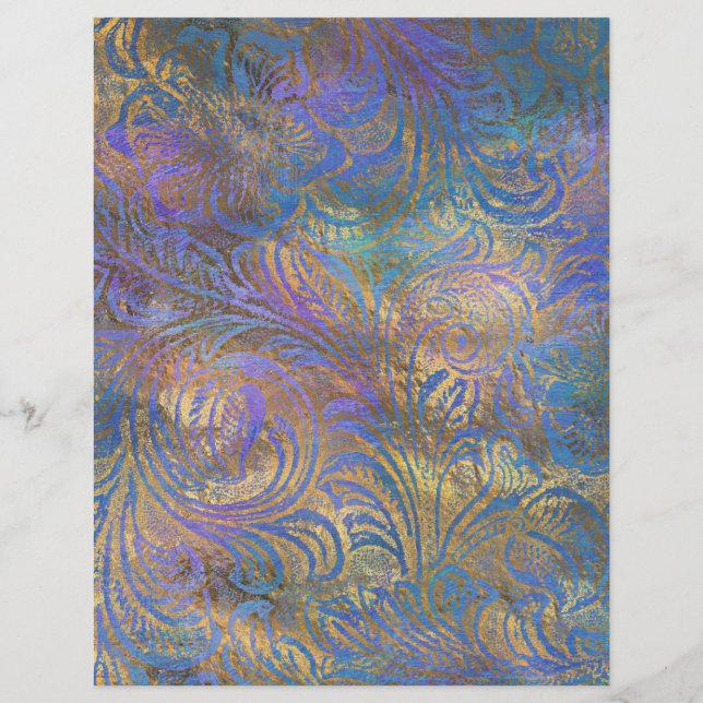 Abstraktes Pfauen Grunge-Handbuch (Rückseite)