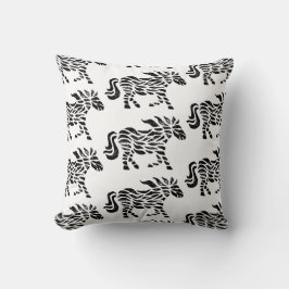 Abstraktes Pferd Holzblock drucken Kissen