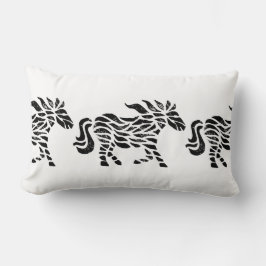 Abstraktes Pferd Holzblock drucken Lendenkissen