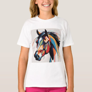 Abstraktes Pferd Mustang Pony Bronco Colt T-Shirt